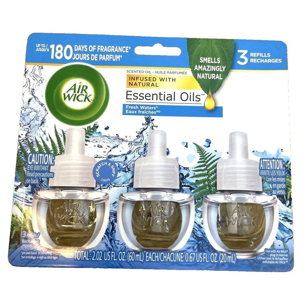 Air Wick Essential Refill Rechargers 3 Count Fresh Water Fragrance Pack